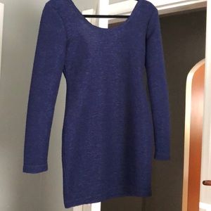 Long sleeve royal blue dress